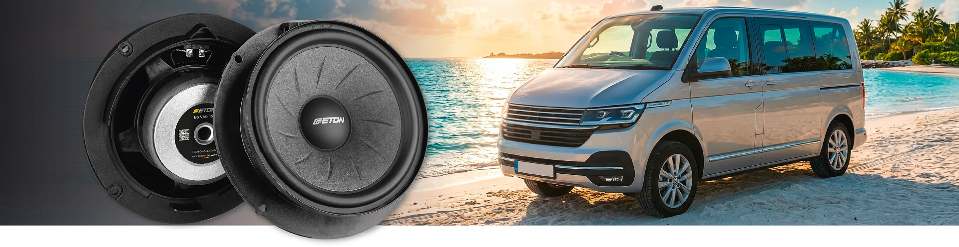 ETON Lautsprecher, AXTON Aktivsubwoofer und Audiotec Fischer Helix Verstärker für VW