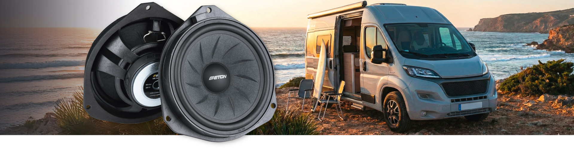 ETON Lautsprecher, AXTON Aktivsubwoofer und Audiotec Fischer Helix Verstärker für VW